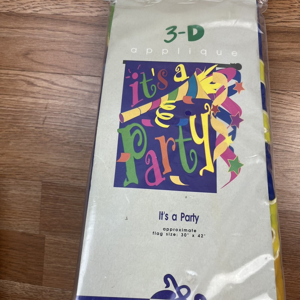 It's Aโ Party 3D Applique House Garden Yard Flag 30"x 42" NEW